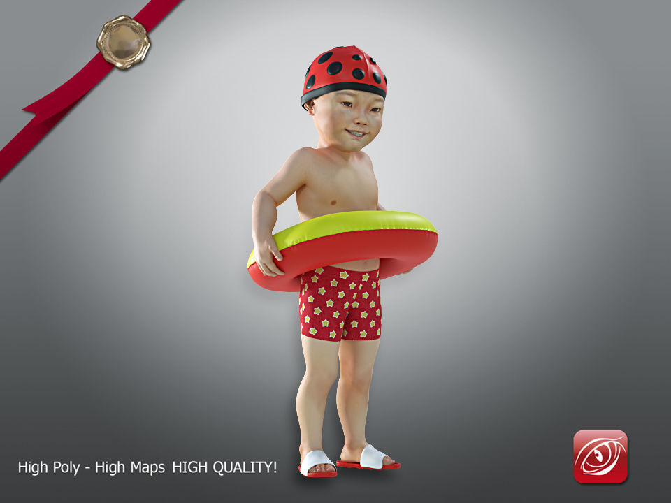 Swimming pool Child Male model AAS 002 3D model_8