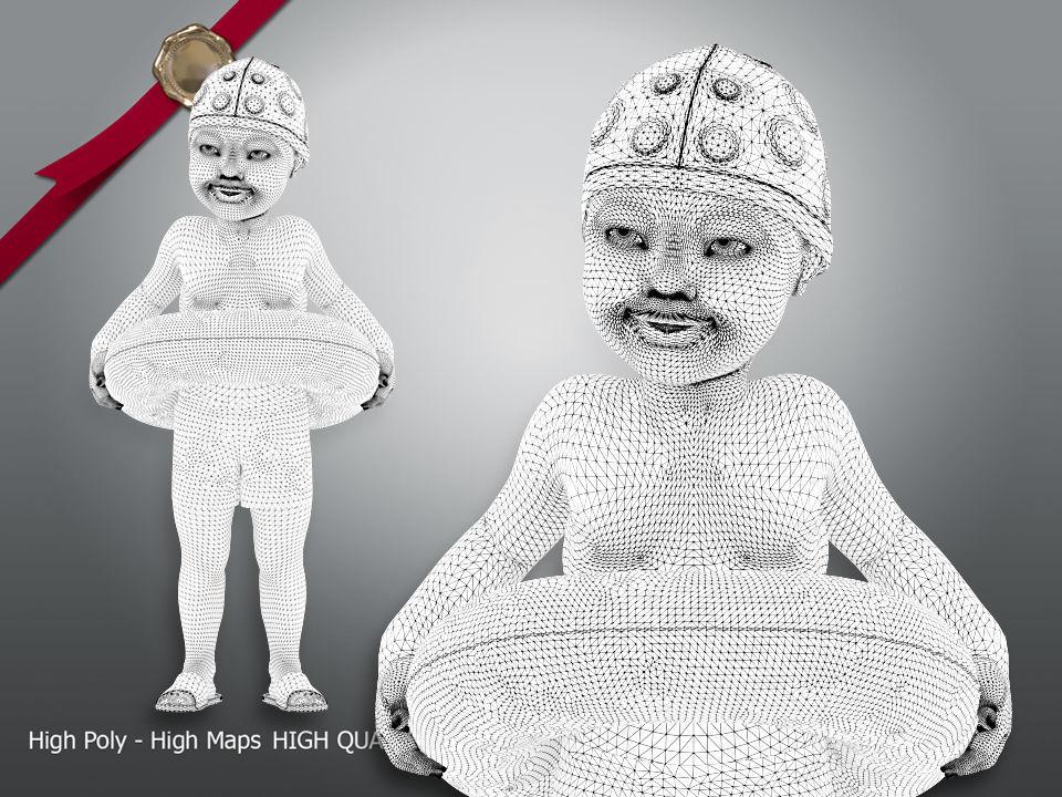 Swimming pool Child Male model AAS 002 3D model_11