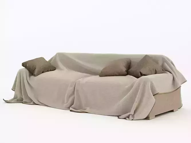 Sofa with cover and pillows