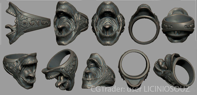 Skull Floral Ring 02 - The Mouth  3D print model