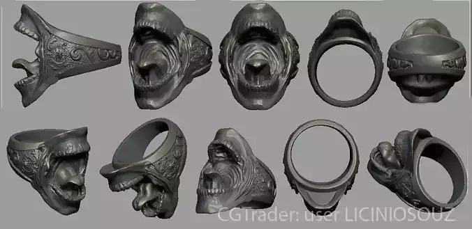 Skull Floral Ring 02 - The Mouth  3D print model