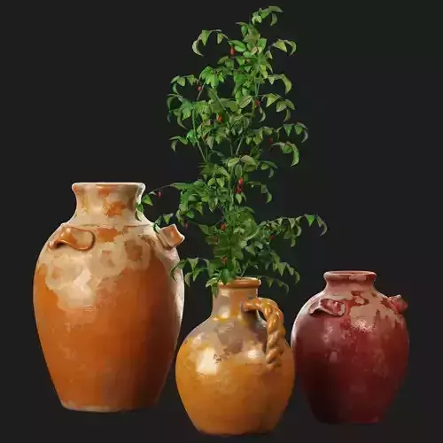 Pottery Barn Sicily Terra Cotta Vases 3D model
