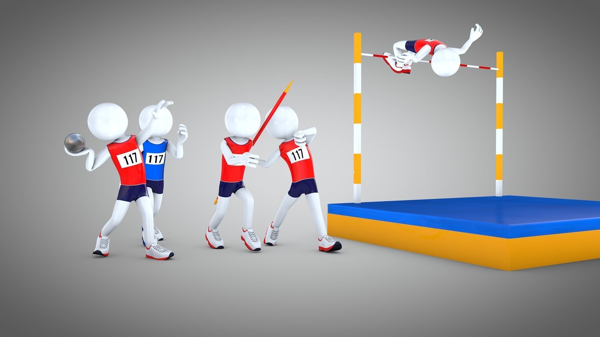 Stickman Rigged Low-poly 3D model_3