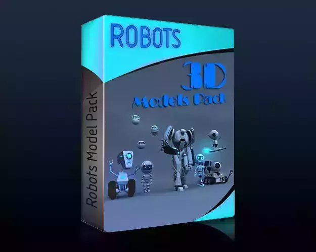 Rigged Robots Collection Low-poly 3D model