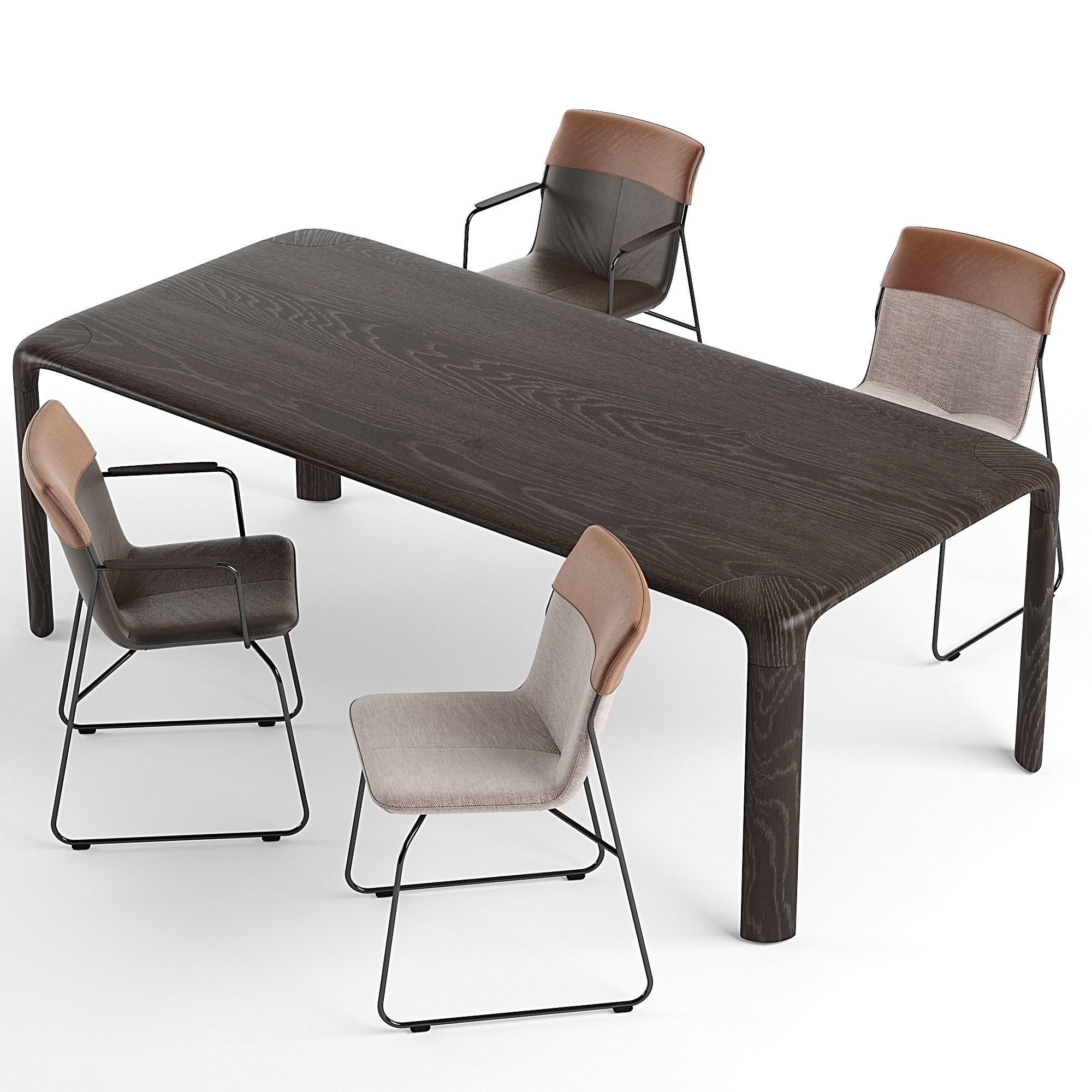 Ditte chairs Aurelio table 3D model_4