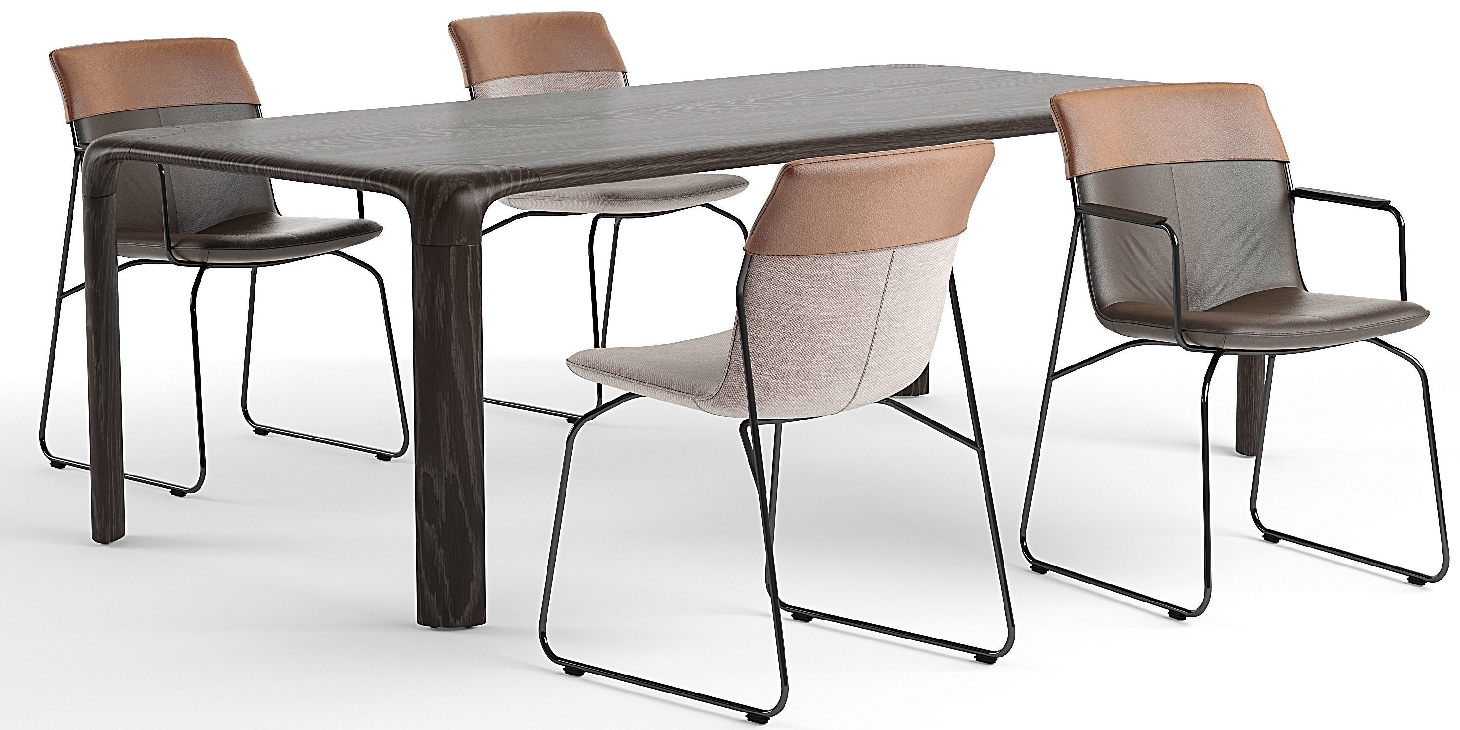 Ditte chairs Aurelio table 3D model_3