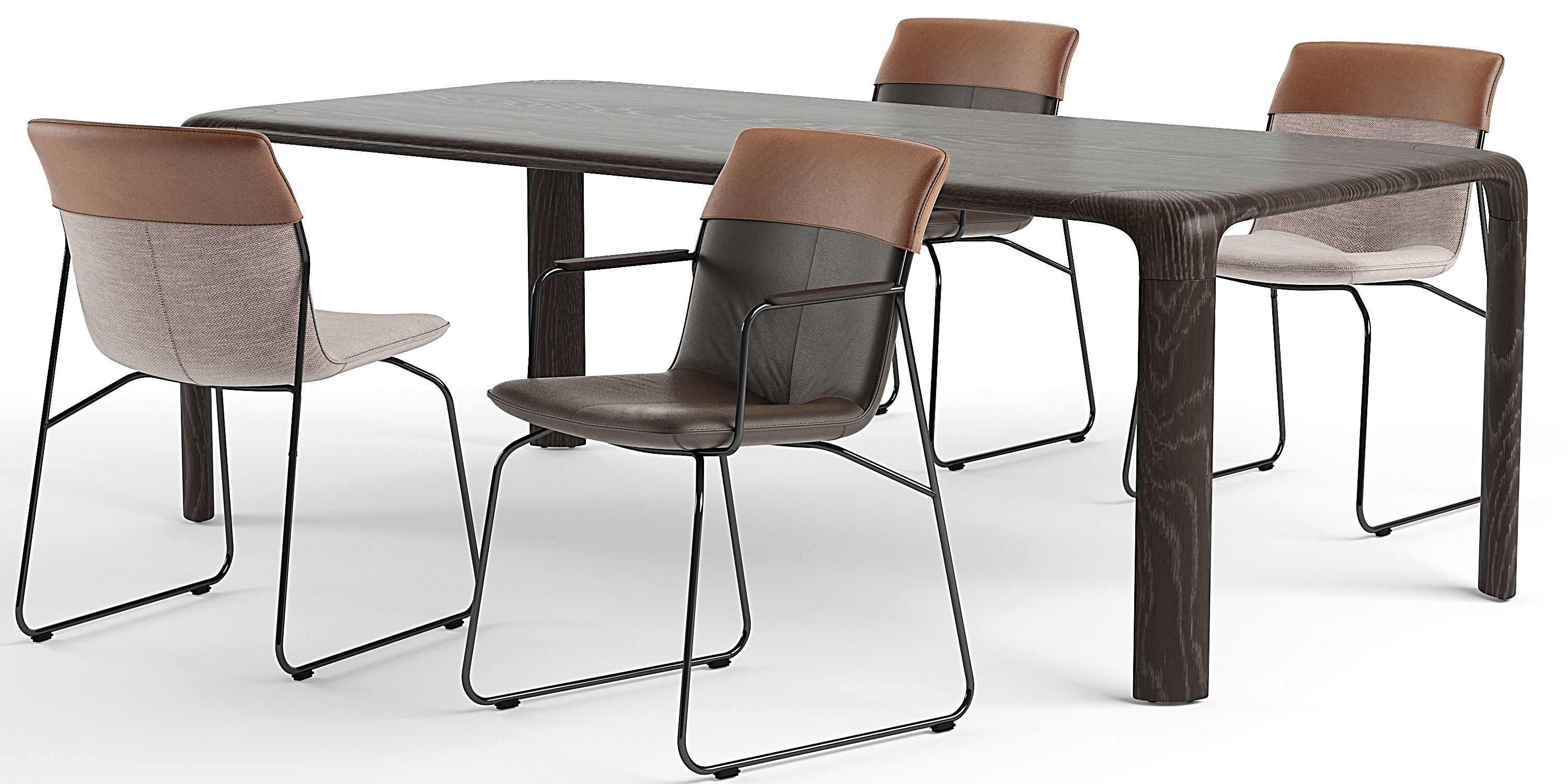 Ditte chairs Aurelio table 3D model_2