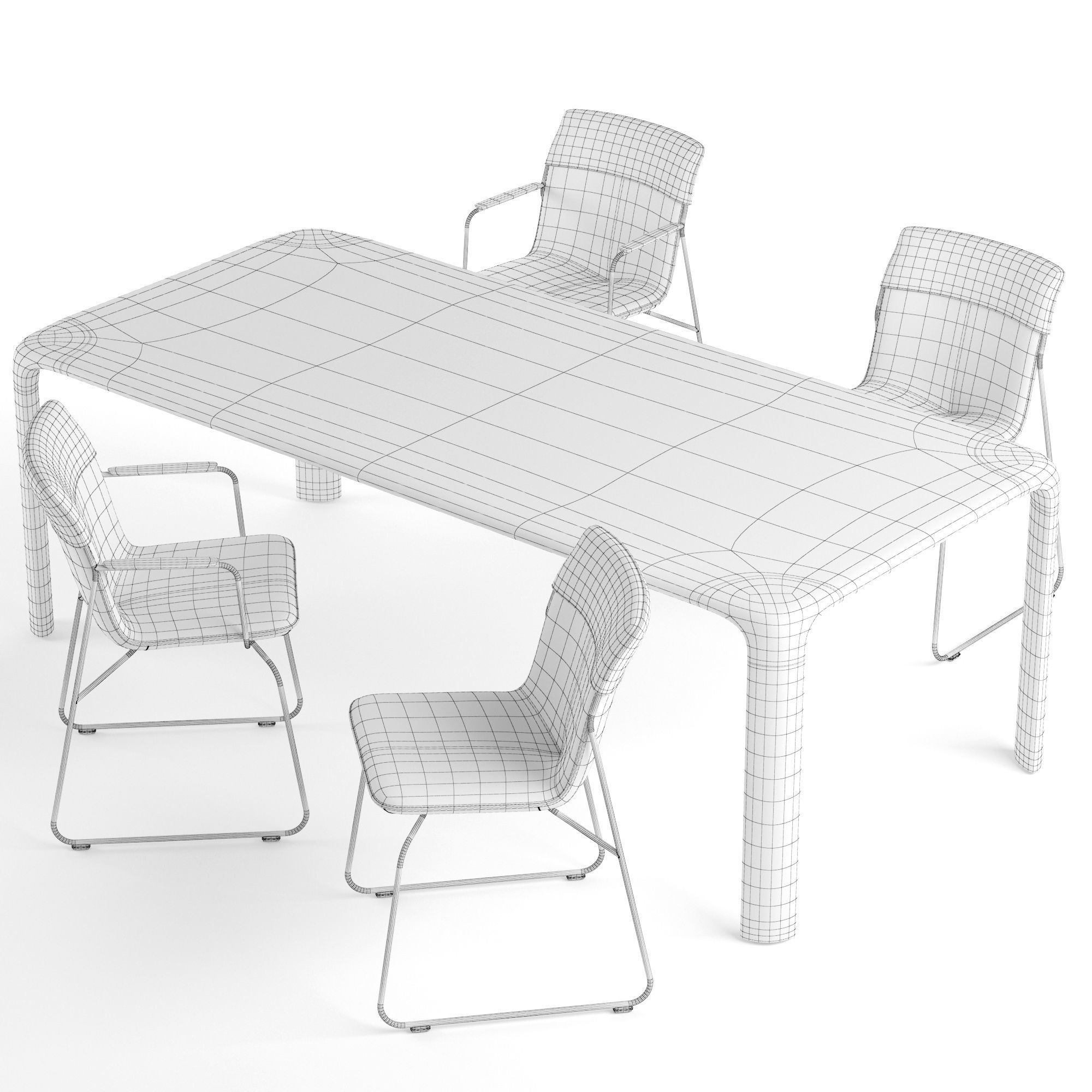 Ditte chairs Aurelio table 3D model_7