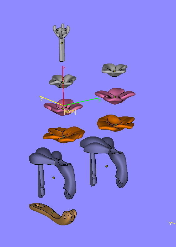 Flower design earrings 3d print model 3D print model_3