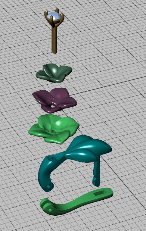 Flower design earrings 3d print model 3D print model_4