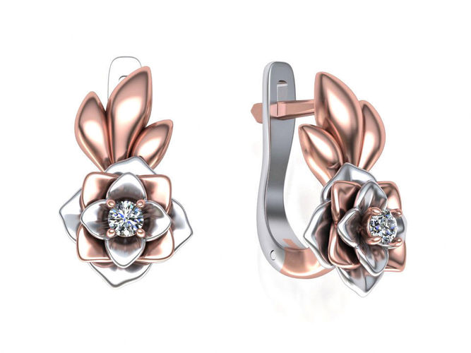 Flower design earrings 3d print model 3D print model