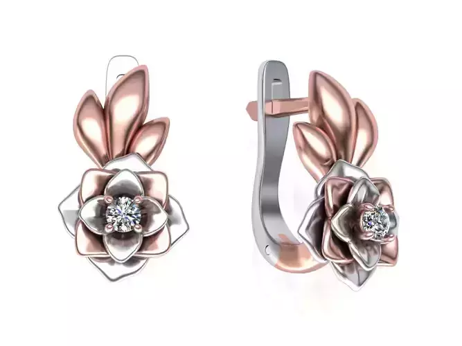 Flower design earrings 3d print model