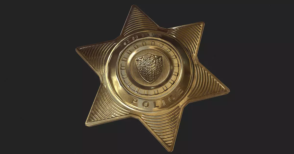Police Badge Low-poly 3D model