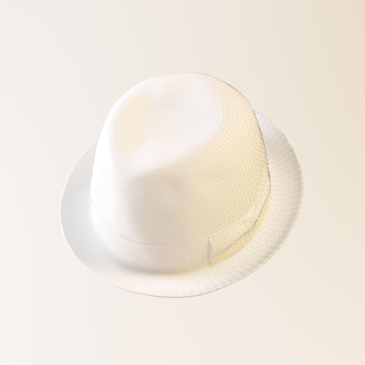 Soft Felt Hat 3D model_3
