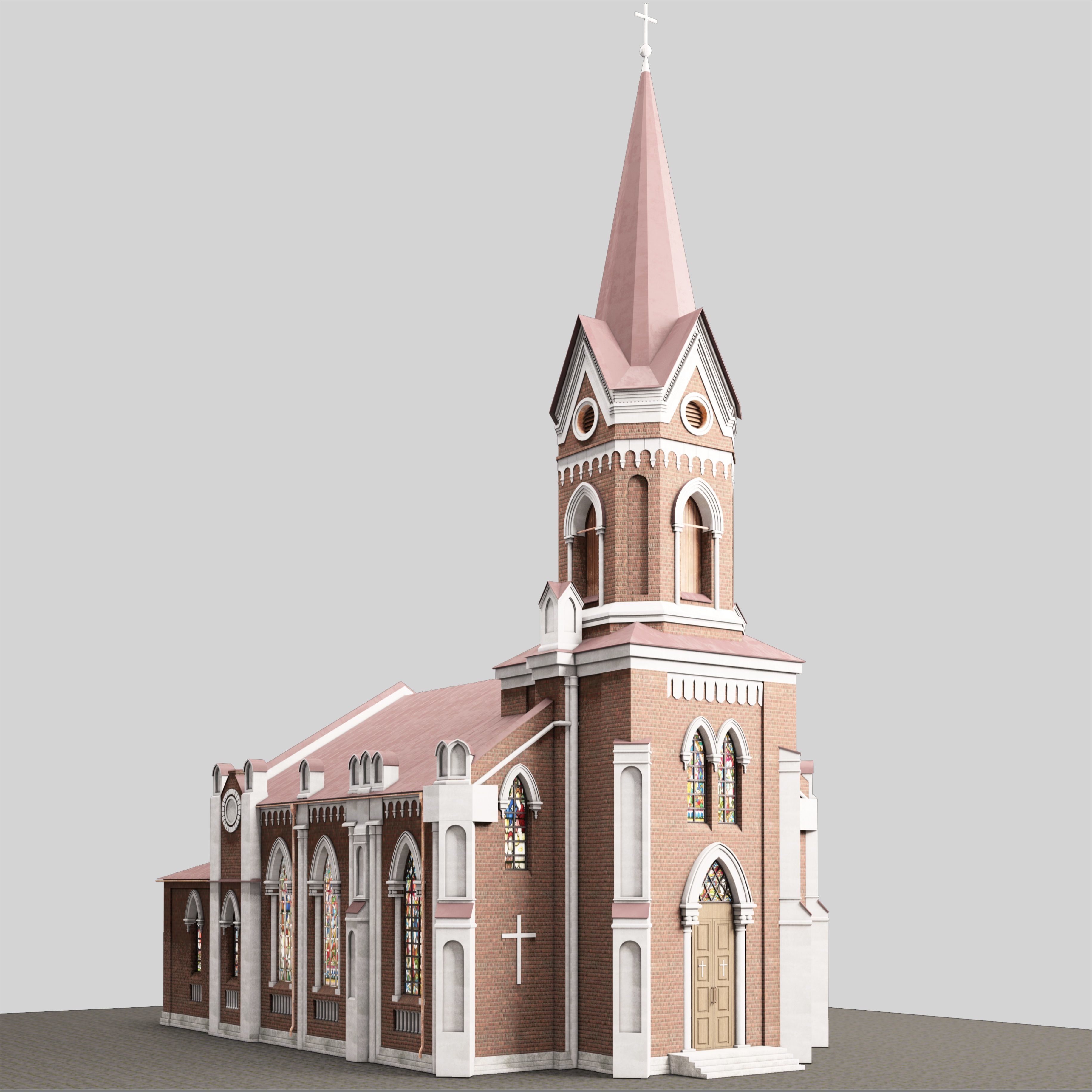 Cathedral church 3D model_2