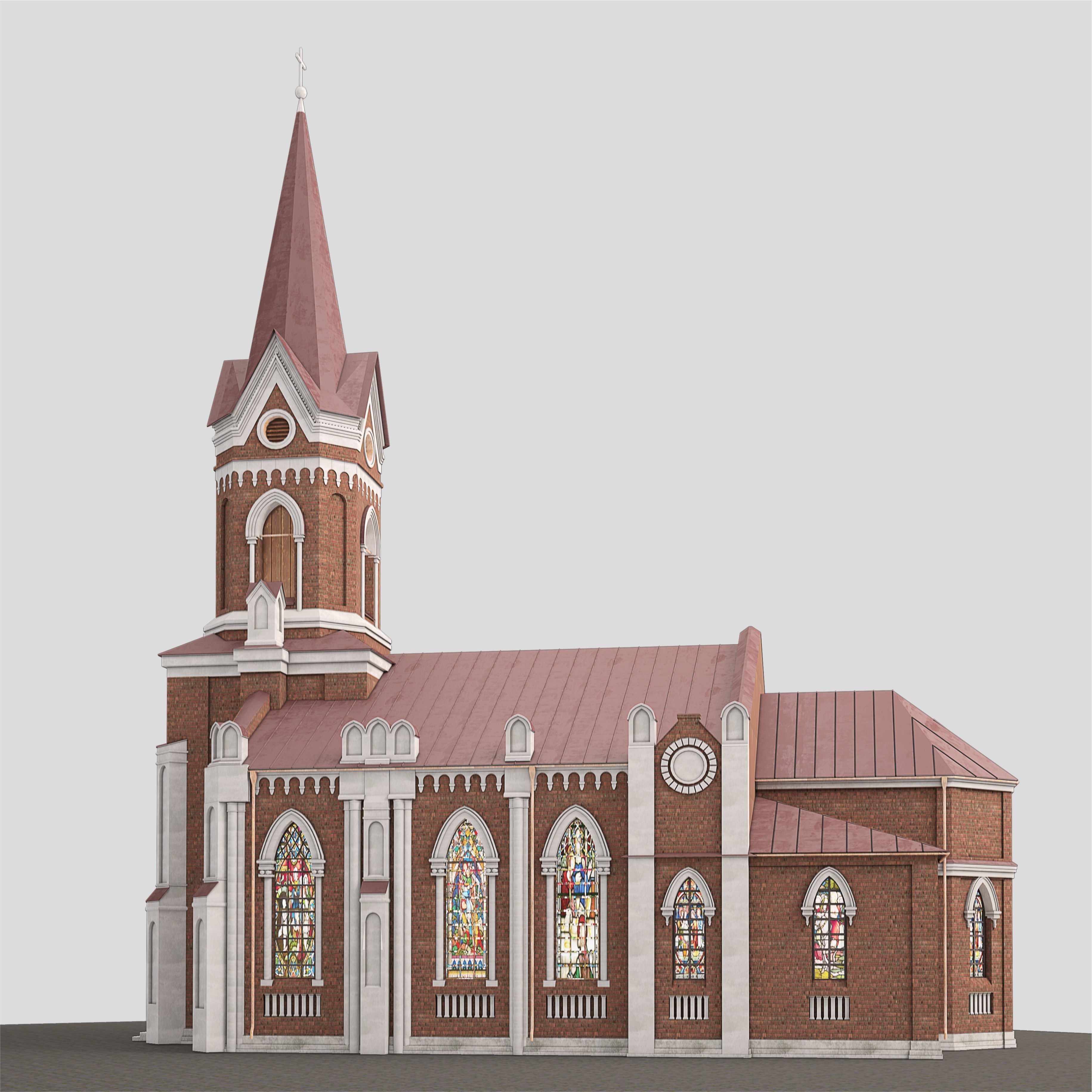 Cathedral church 3D model_1