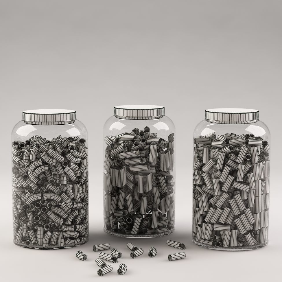Pasta in the jar 3D model_4