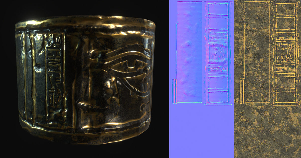 Wristband Of Horus Low-poly 3D model_2