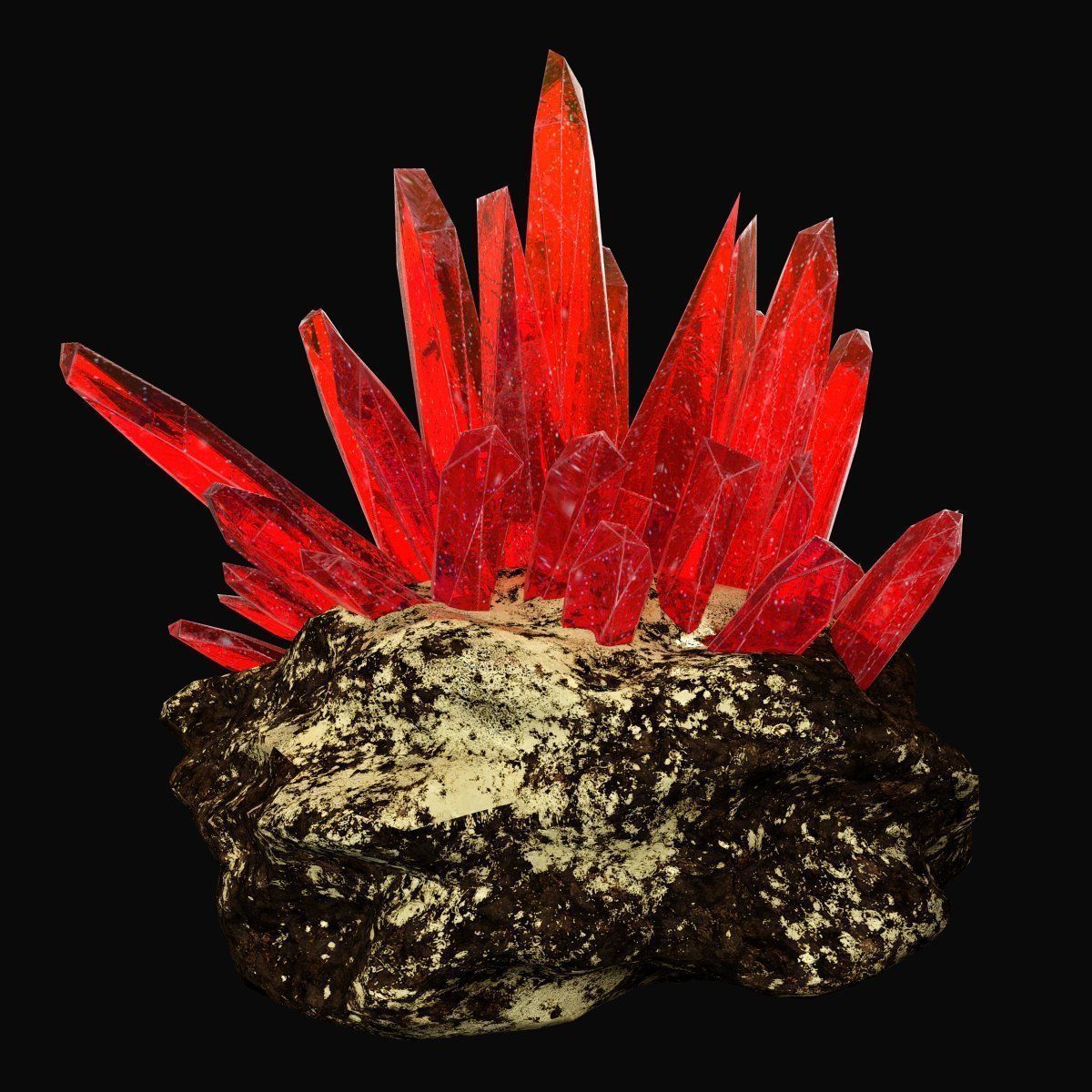 Red crystal 3D model_1