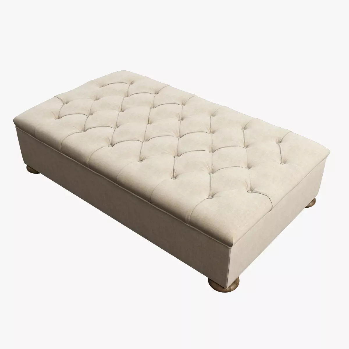Restoration Hardware  Churchill Upholstered Coffee Ottoman  3D model_0