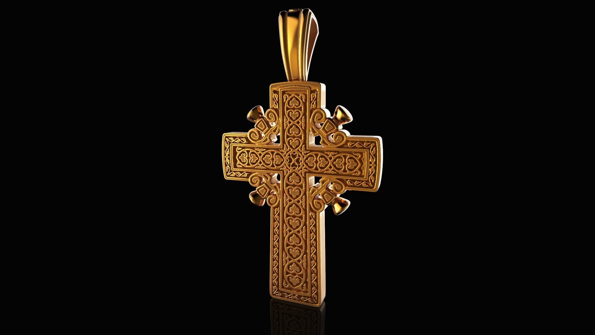 Old Orthodox cross 3D print model_2