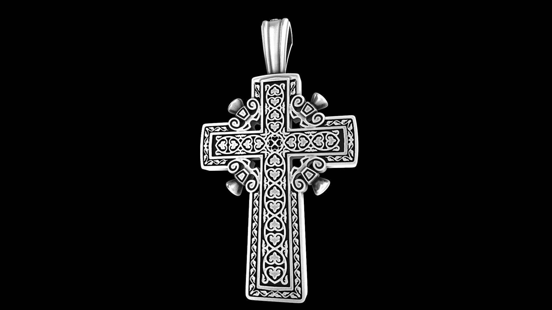 Old Orthodox cross 3D print model_3