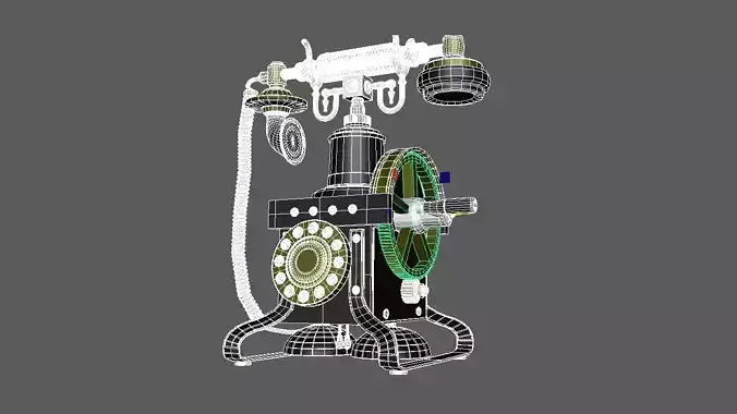 STEAMPUNK PHONE  Free low-poly 3D model