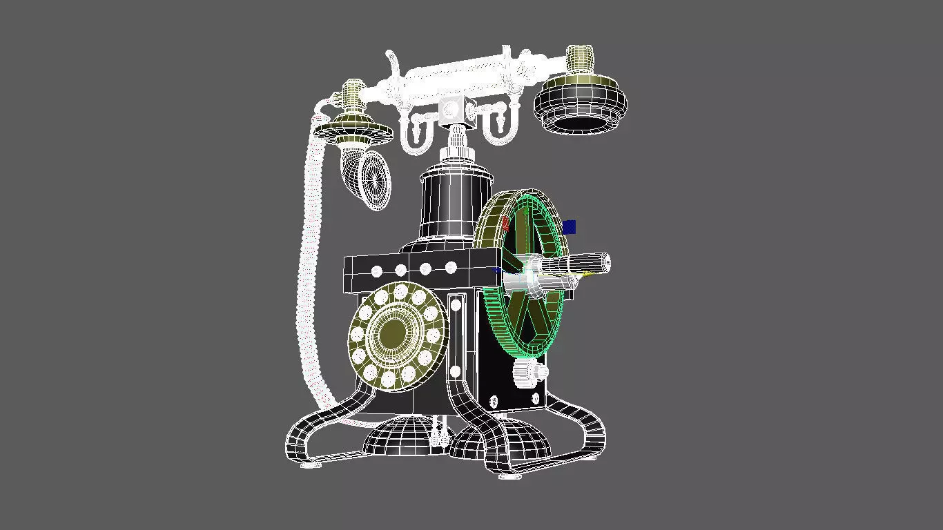 STEAMPUNK PHONE  Free low-poly 3D model_0