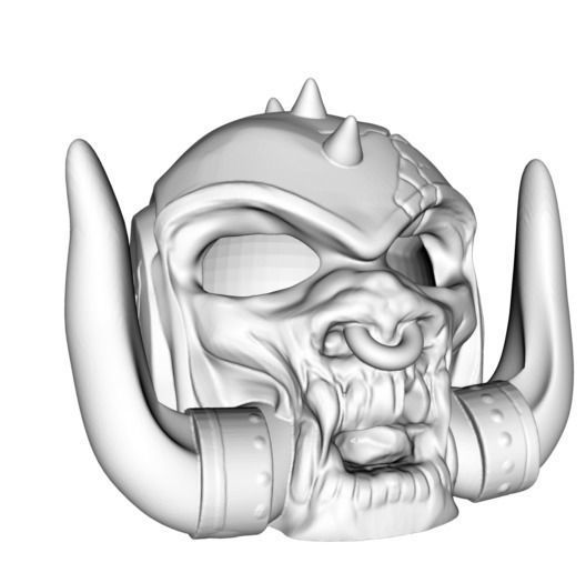 Motorhead helmet with horns and spikes 3D print model_4