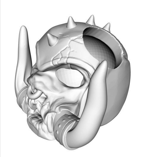 Motorhead helmet with horns and spikes 3D print model_2