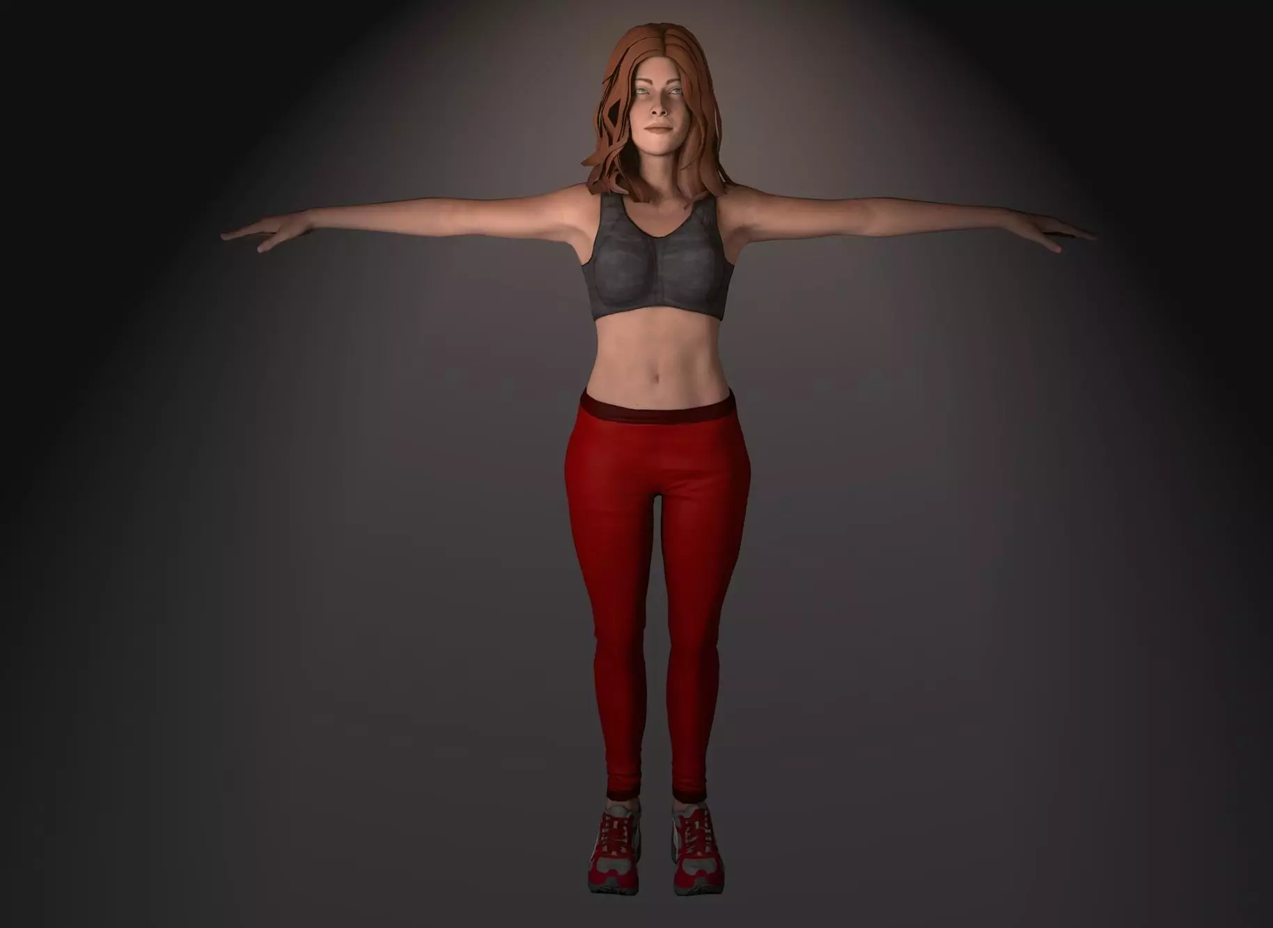 Female Rigged Low-poly 3D model