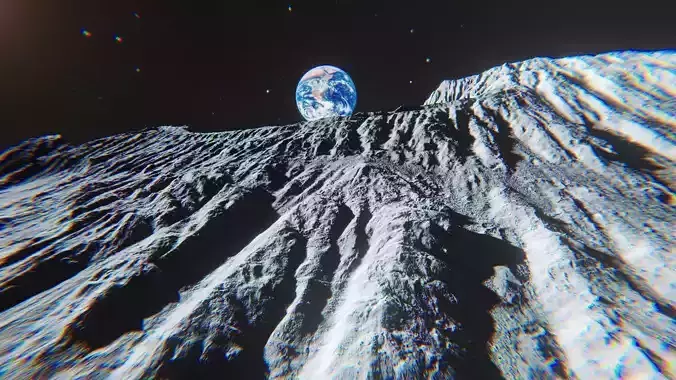Moon Environment Pack - Unity 2017 Package Low-poly 3D model