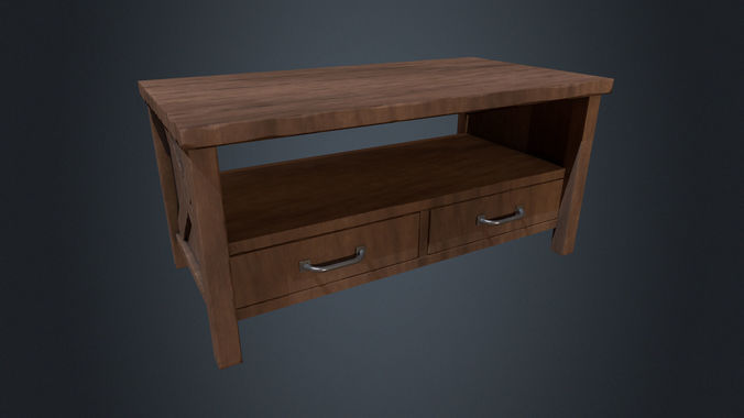 Wooden Coffee Table - Lounge Furniture - Coffee Table - Table  Low-poly 3D model