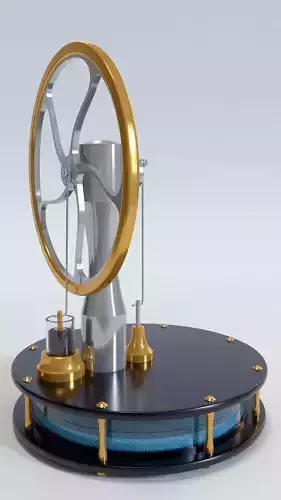 Stirling engine animated 3D model