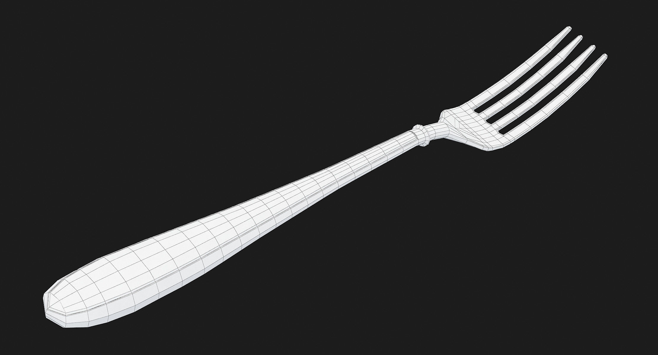 Fork Hipoly 3D model_22