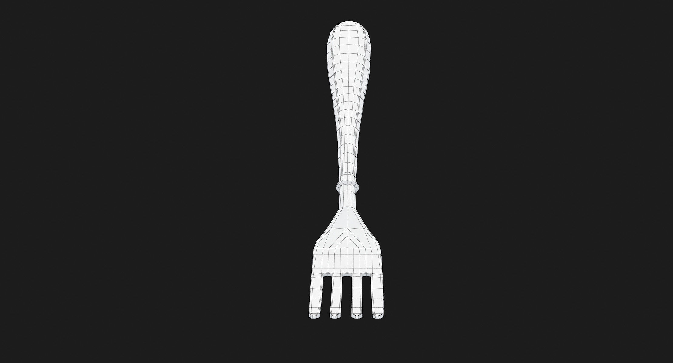 Fork Hipoly 3D model_16