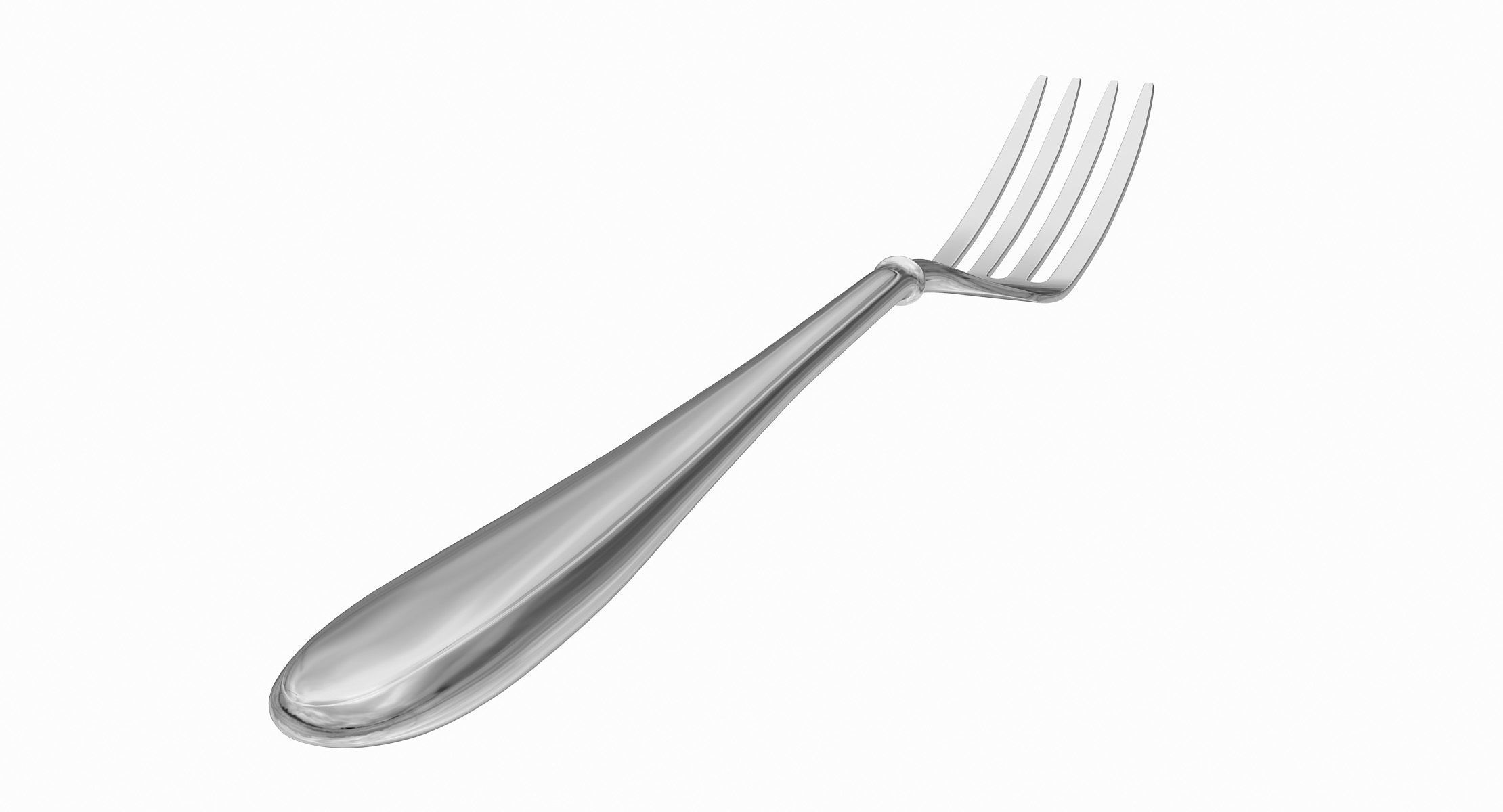 Fork Hipoly 3D model_6