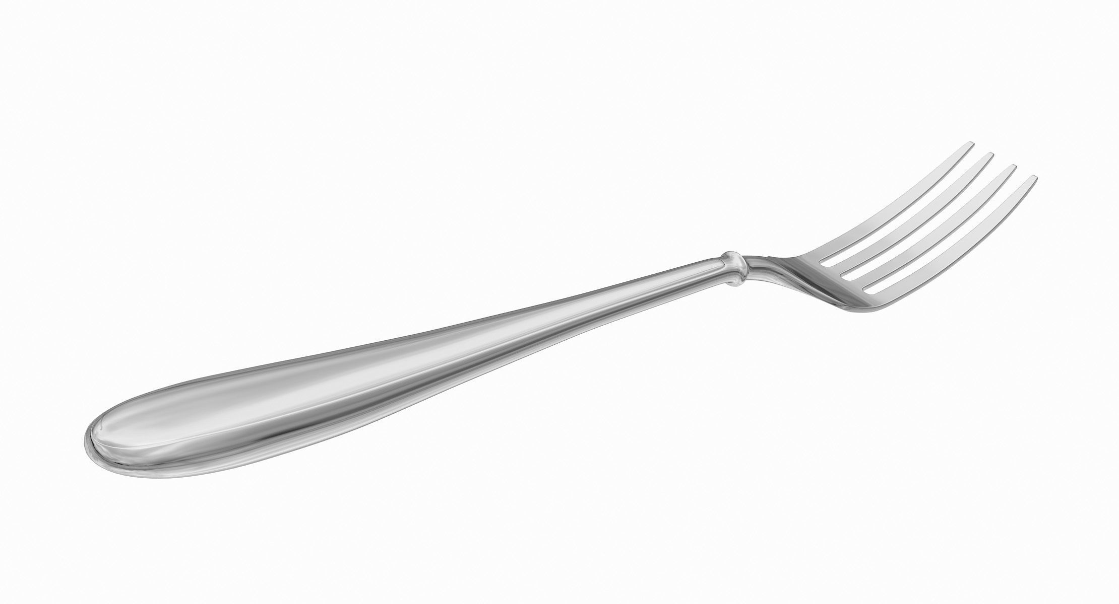 Fork Hipoly 3D model_5
