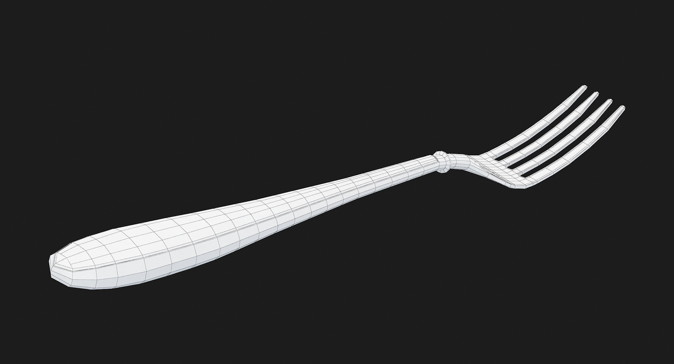 Fork Hipoly 3D model_19