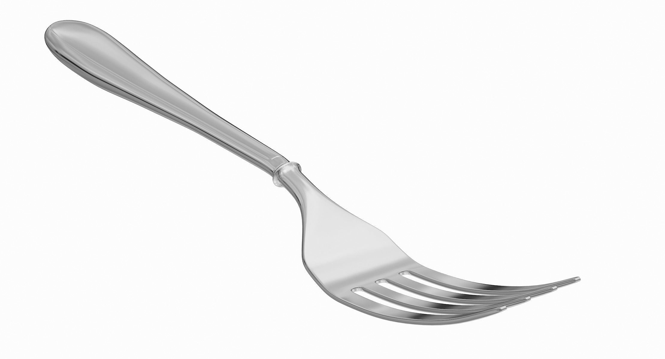 Fork Hipoly 3D model_3