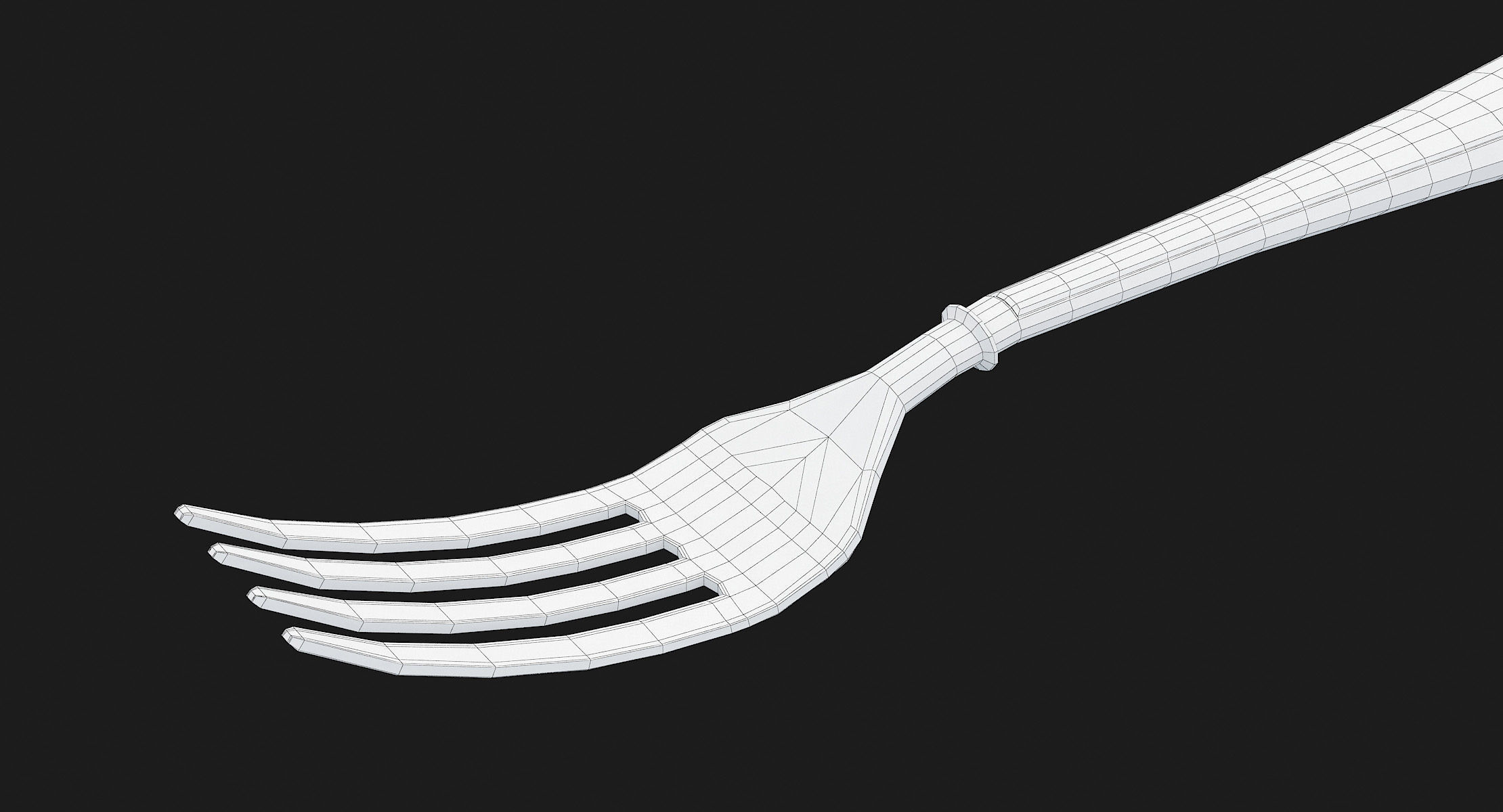 Fork Hipoly 3D model_28
