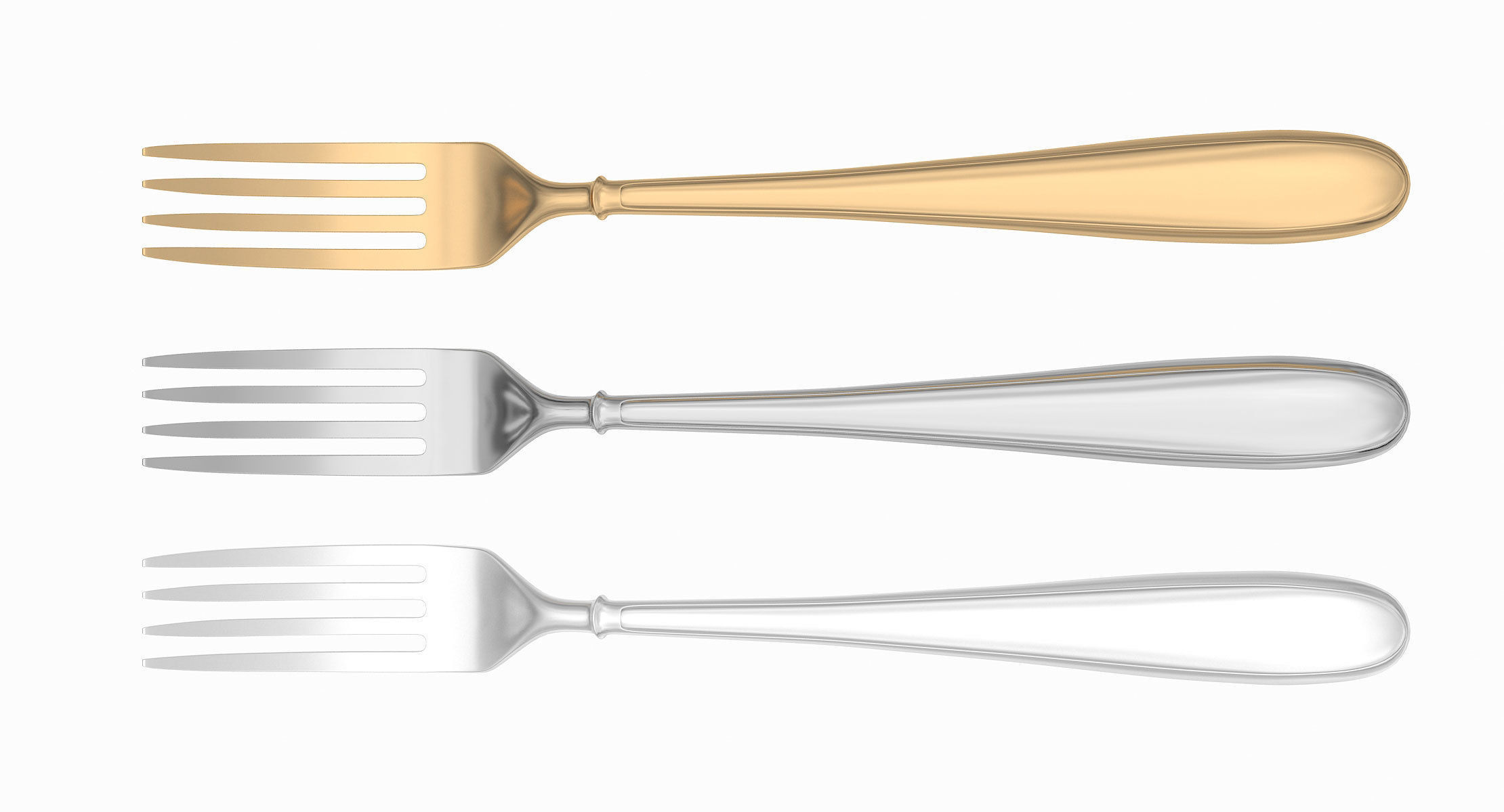 Fork Hipoly 3D model_1