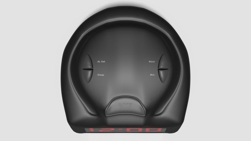 Modern Digital Alarm Clock Low-poly 3D model_3