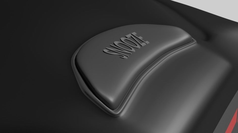 Modern Digital Alarm Clock Low-poly 3D model_4