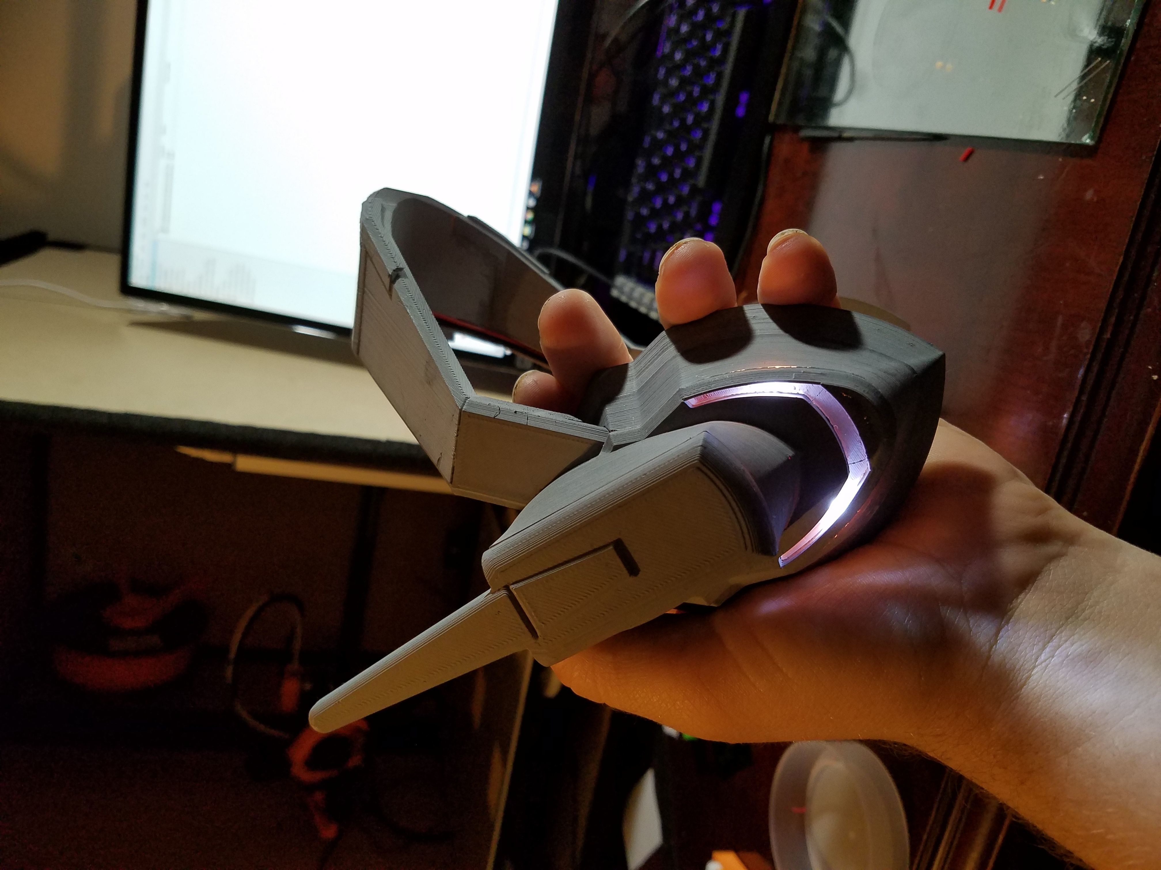 Dva LED Headset Cosplay Prop 3D print model_1