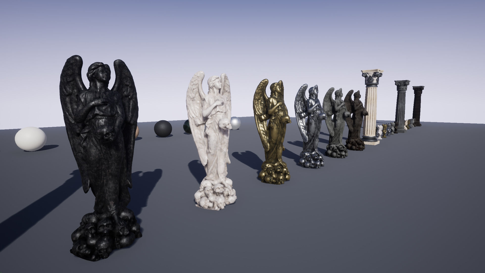 Detailed Greek Statues Low-poly 3D model_26