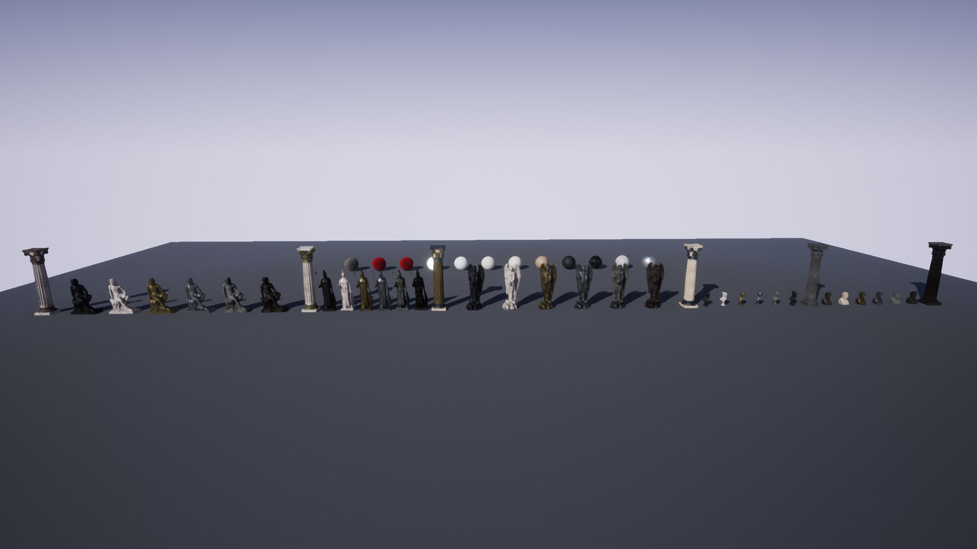 Detailed Greek Statues Low-poly 3D model_25