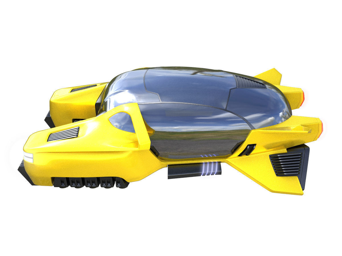 Hover taxi vray 3d model 3D model_2
