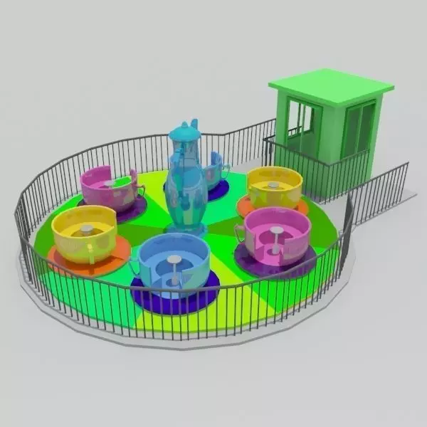 Tea Cup Ride  Low-poly 3D model_0