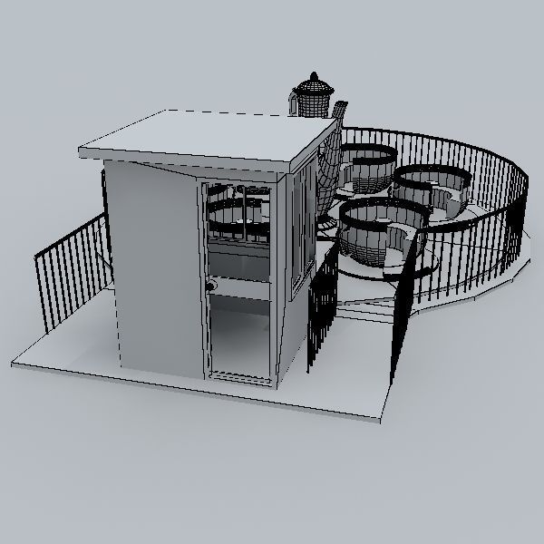 Tea Cup Ride  Low-poly 3D model_5